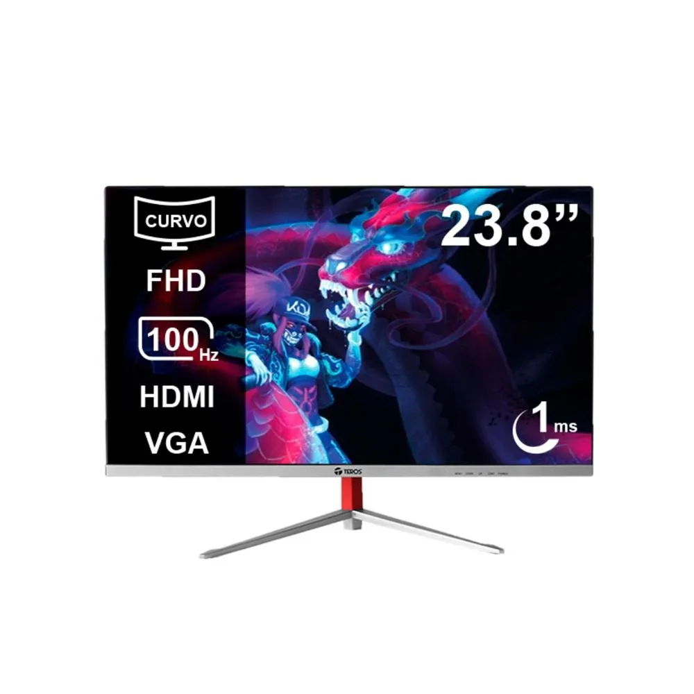 MONITOR TEROS TE-2402S 24 PULG 100HZ FHD CURVO