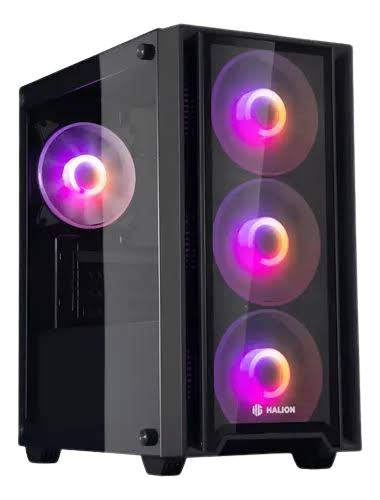 CASE GAMER HALION RAGNAROK 320 CON FUENTE 550W REALES 4 COOLERS