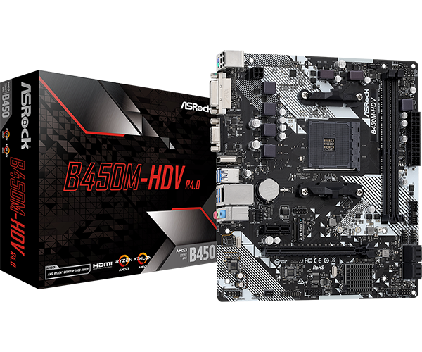PLACA AMD ASROCK B450M HDV R4.0 AM4 DDR4